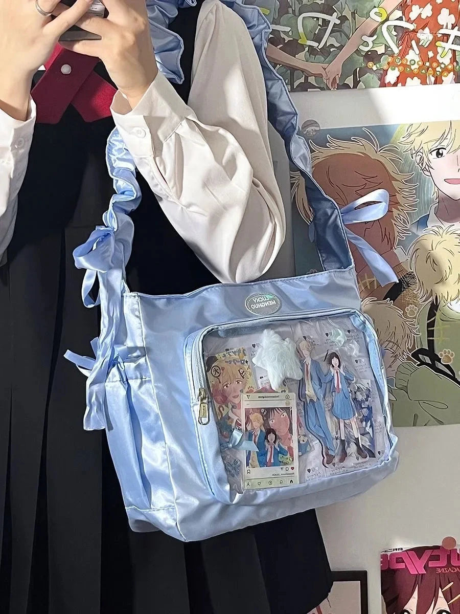 kawaiies-softtoys-plushies-kawaii-plush-Japanese Satin Handbag with Ruffled Shoulder Straps Bags