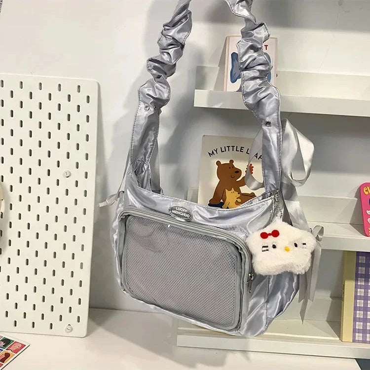 kawaiies-softtoys-plushies-kawaii-plush-Japanese Satin Handbag with Ruffled Shoulder Straps Bags