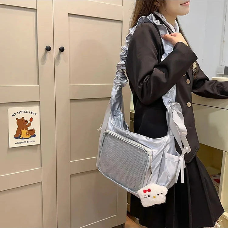 kawaiies-softtoys-plushies-kawaii-plush-Japanese Satin Handbag with Ruffled Shoulder Straps Bags