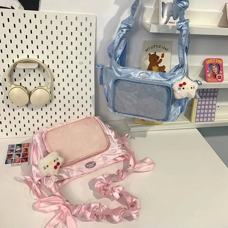 kawaiies-softtoys-plushies-kawaii-plush-Japanese Satin Handbag with Ruffled Shoulder Straps Bags