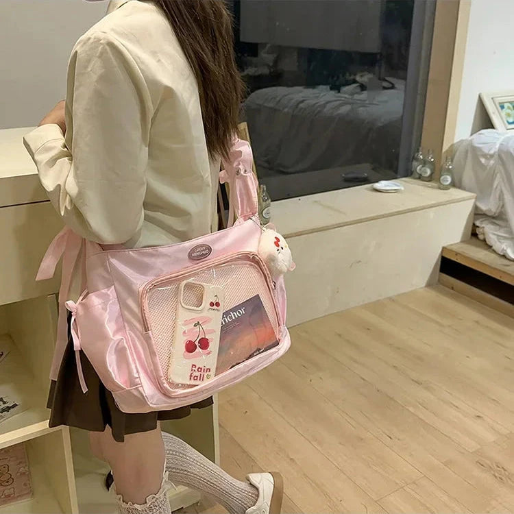 kawaiies-softtoys-plushies-kawaii-plush-Japanese Satin Handbag with Ruffled Shoulder Straps Bags