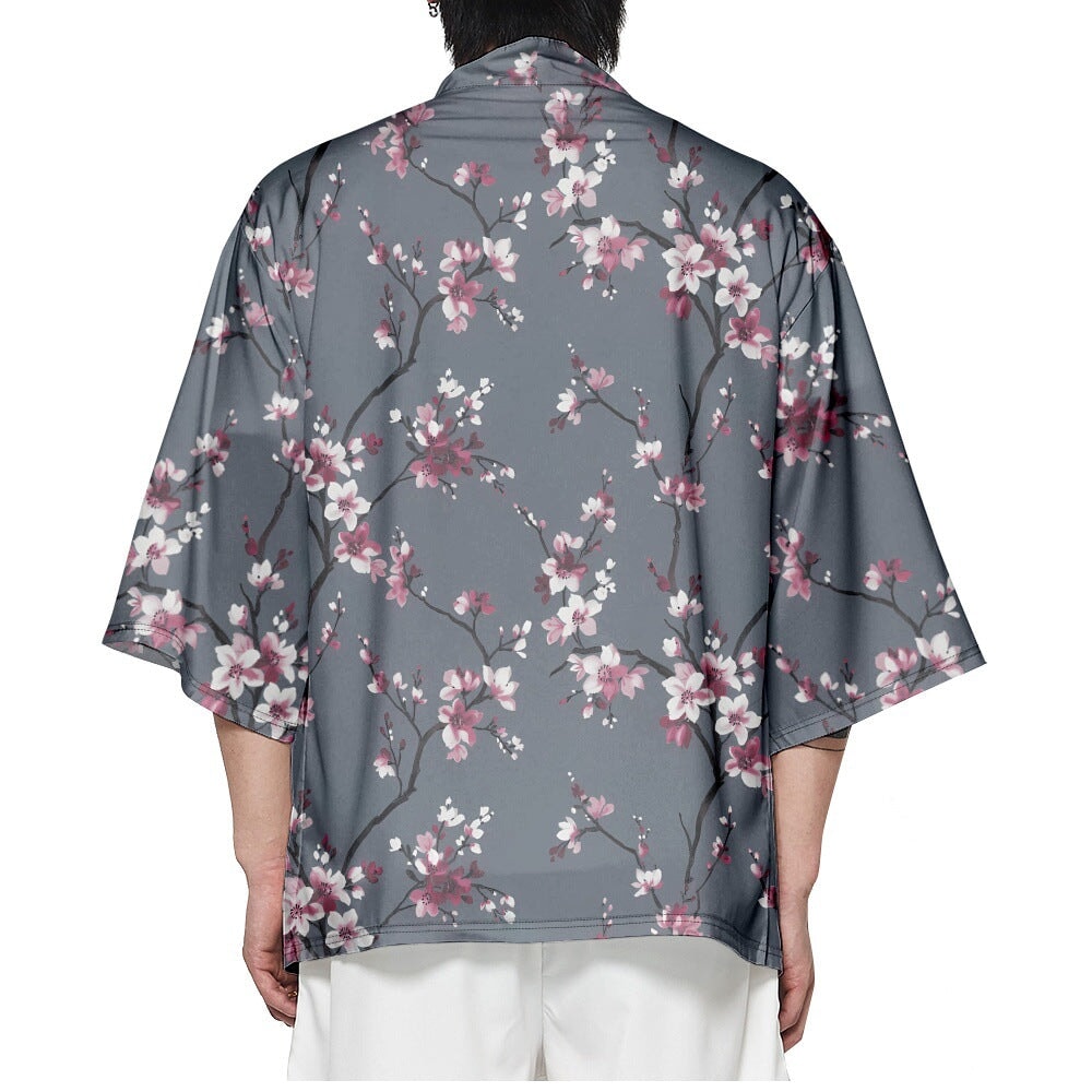 Sakura Kimono Onesie in Beige Checkered Linen