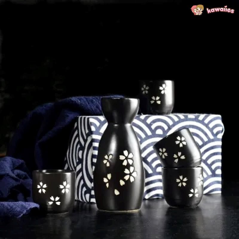 kawaiies-softtoys-plushies-kawaii-plush-Japanese-theme Sakura Blossom Ceramic Sake Set 5-Piece Cup Collection 2 Home Decor