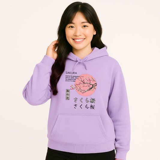 kawaiies-softtoys-plushies-kawaii-plush-Japanese-themed Cherry Blossom Pink Sun Unisex Hoodie Apparel Purple XS