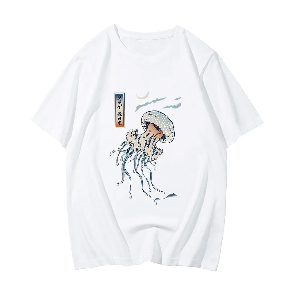 kawaiies-softtoys-plushies-kawaii-plush-Japanese-themed Floating Jellyfish Unisex Tee Apparel