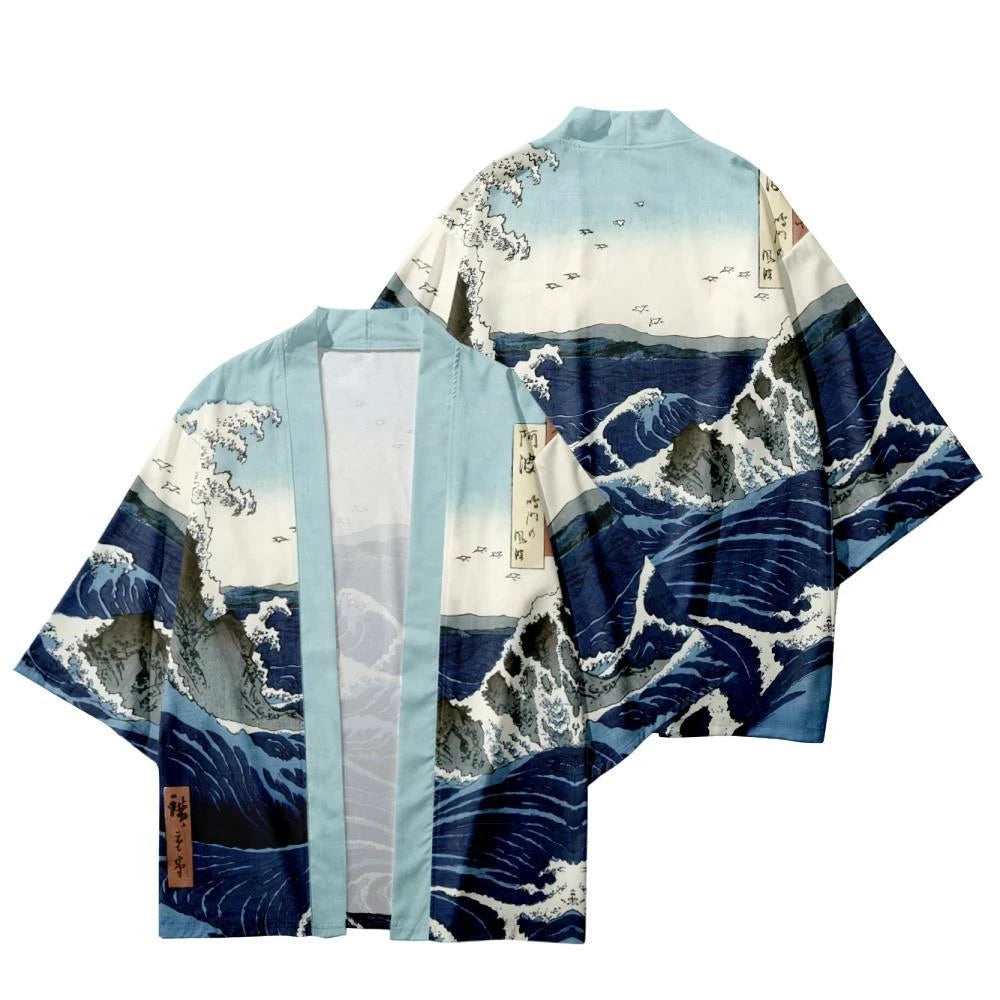 kawaiies-softtoys-plushies-kawaii-plush-Japanese-themed Great Wave off Kanagawa Unisex Kimono Kimono M