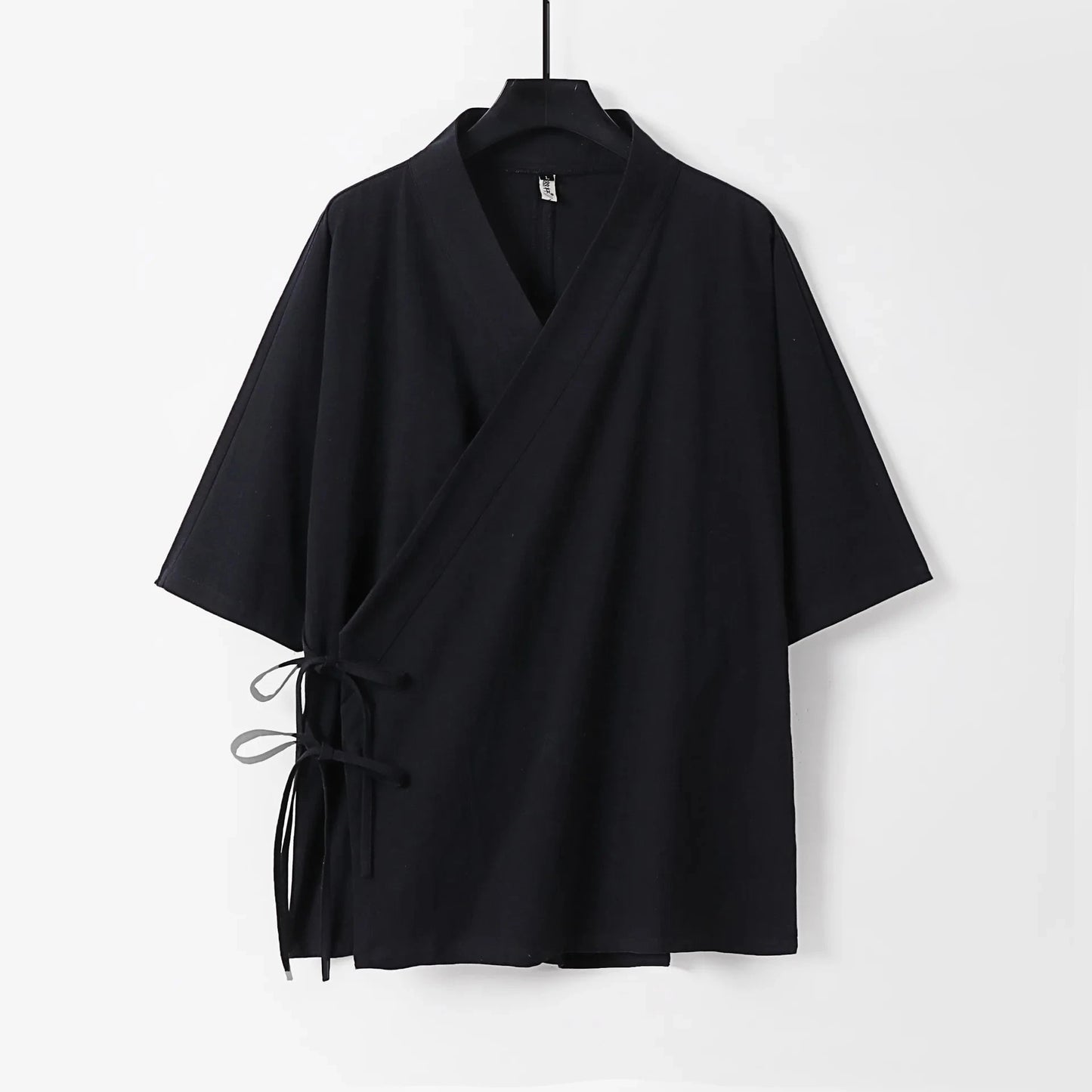 kawaiies-softtoys-plushies-kawaii-plush-Japanese-themed Minimal Plain Men’s Kimono Jacket Kimono Black M