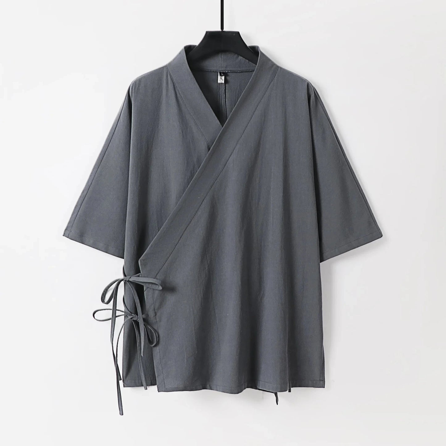 kawaiies-softtoys-plushies-kawaii-plush-Japanese-themed Minimal Plain Men’s Kimono Jacket Kimono Gray M