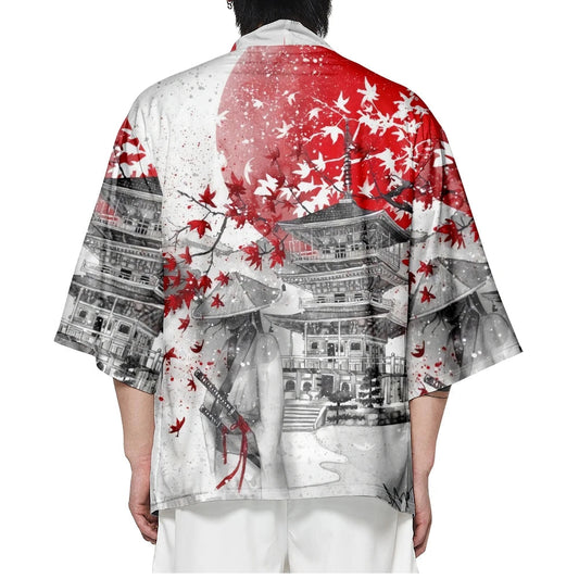 kawaiies-softtoys-plushies-kawaii-plush-Japanese-themed Samurai Pagoda Red Sun Unisex Kimono Kimono