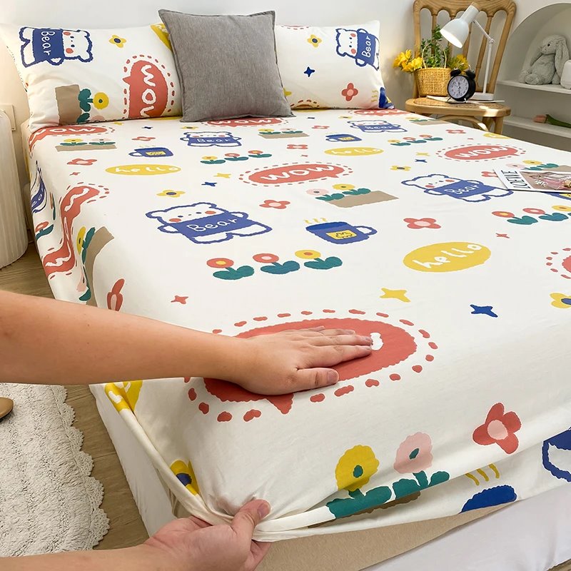 kawaiies-softtoys-plushies-kawaii-plush-Kawaii Blue Bear Fitted Bed Sheet Bedding Sets