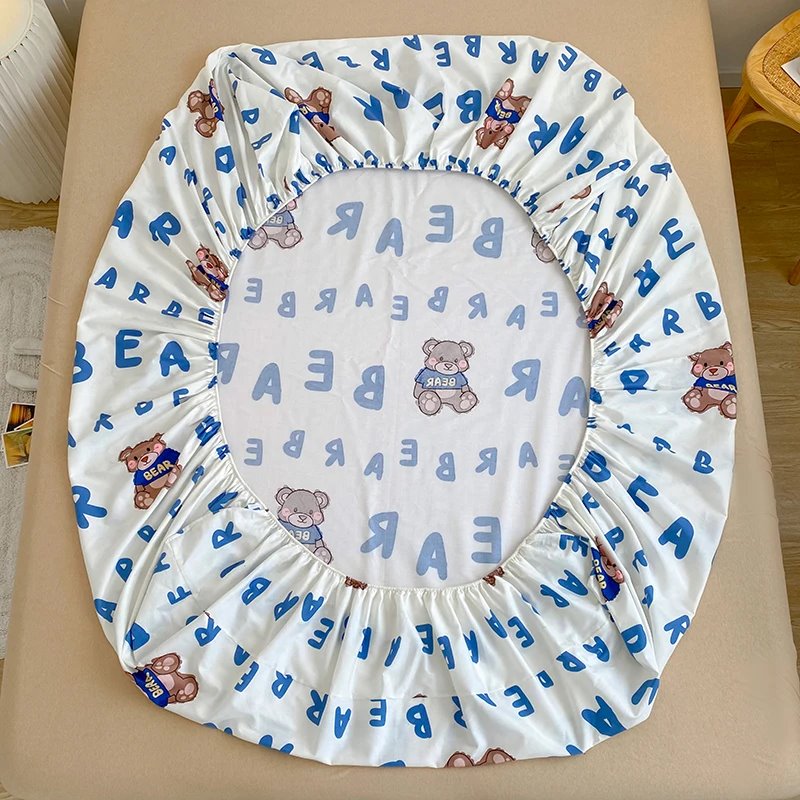 kawaiies-softtoys-plushies-kawaii-plush-Kawaii Blue Bear Fitted Bed Sheet Bedding Sets