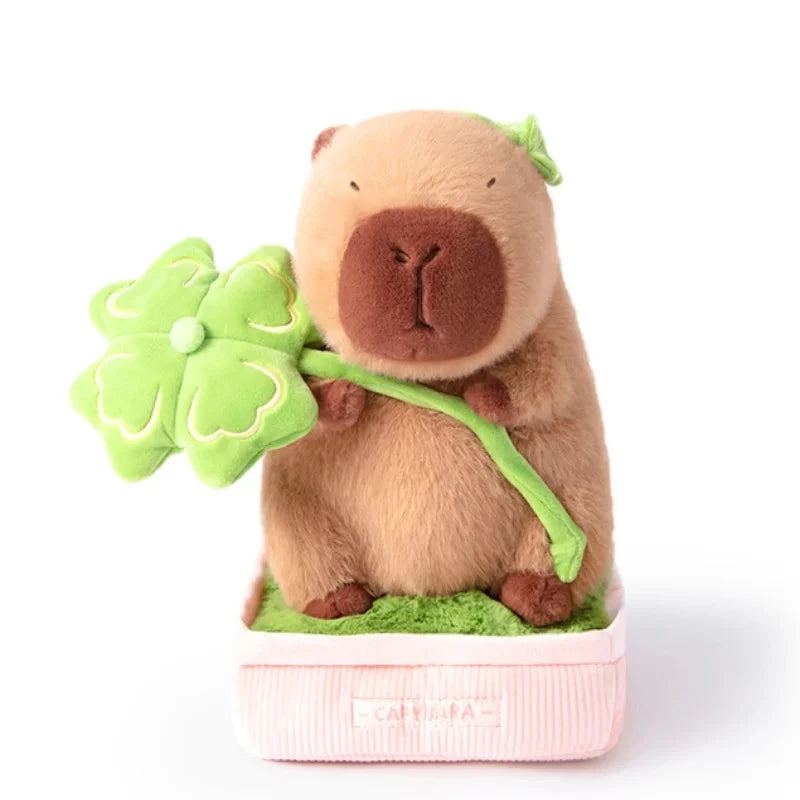 kawaiies-softtoys-plushies-kawaii-plush-Kawaii Capybara Plant Pot Plushie Soft toy Clover