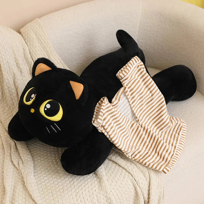 kawaiies-softtoys-plushies-kawaii-plush-Kawaii Giant Cat Plushies Soft toy Black (Tee) 65cm