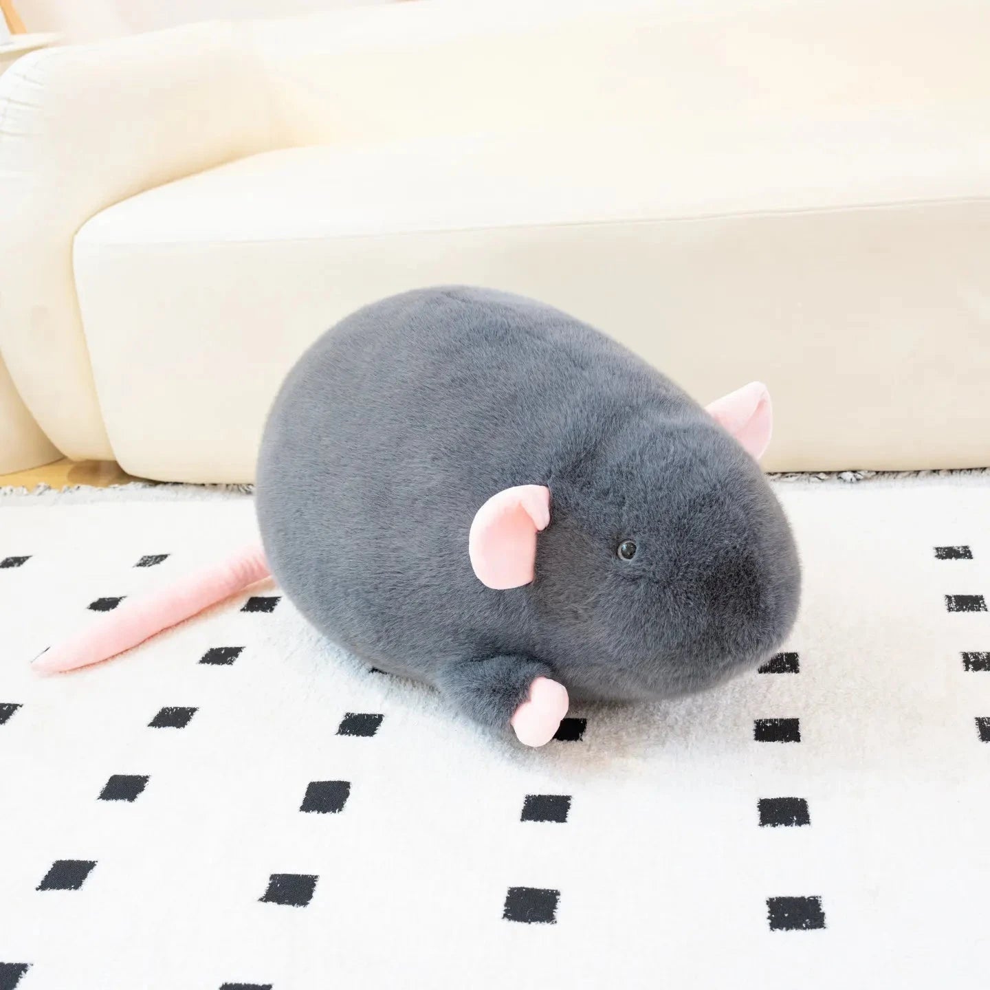 kawaiies-softtoys-plushies-kawaii-plush-Kawaii Giant Mouse Rat Plushies Soft toy Dark Grey (Stormy) 18cm