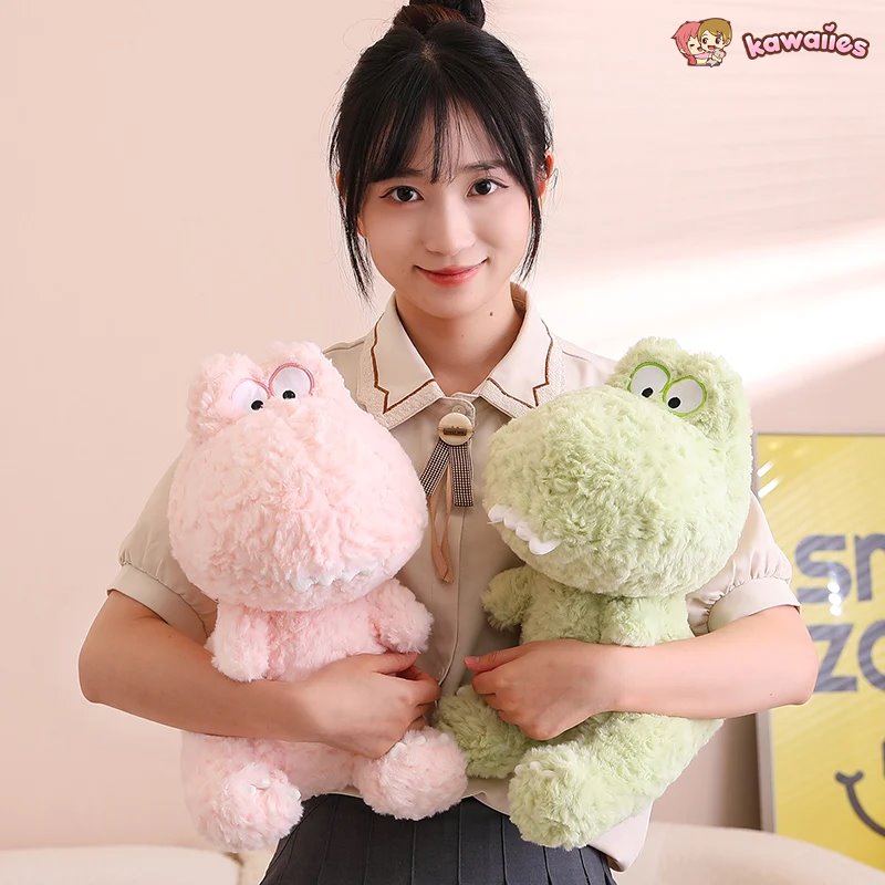 kawaiies-softtoys-plushies-kawaii-plush-Kawaii Goofy Green Pink Dinosaur Plushies Soft toy