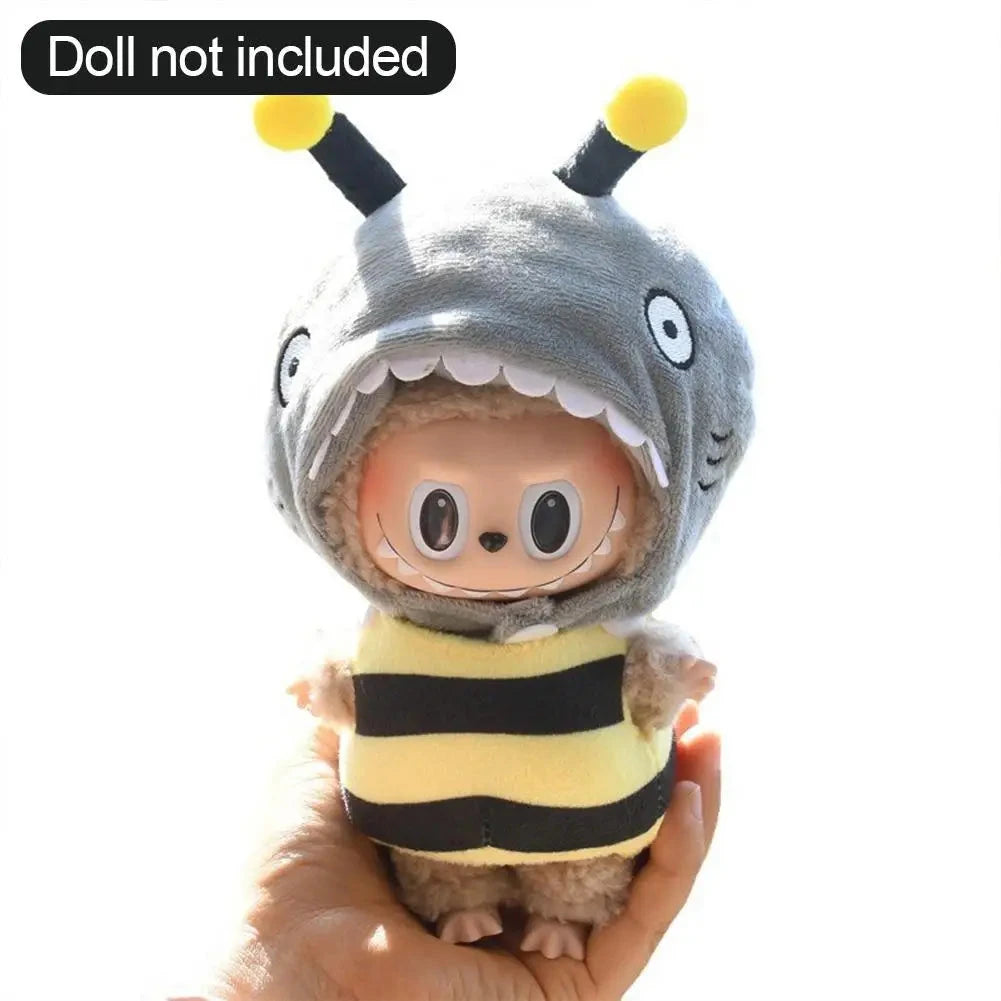 kawaiies-softtoys-plushies-kawaii-plush-. Kawaii Labubu Dino Bee Shark Outift Accessories 07(Clothes Only)