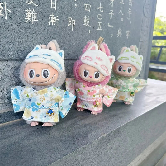 kawaiies-softtoys-plushies-kawaii-plush-Kawaii Labubu Kitsune Fox Japanese Kimono Outfit Accessories