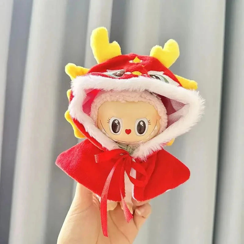 kawaiies-softtoys-plushies-kawaii-plush-. Kawaii Labubu Red Chinese Dragon Outfit Accessories