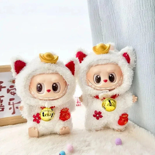 kawaiies-softtoys-plushies-kawaii-plush-Kawaii Labubu White Lucky Cat Outfit Accessories