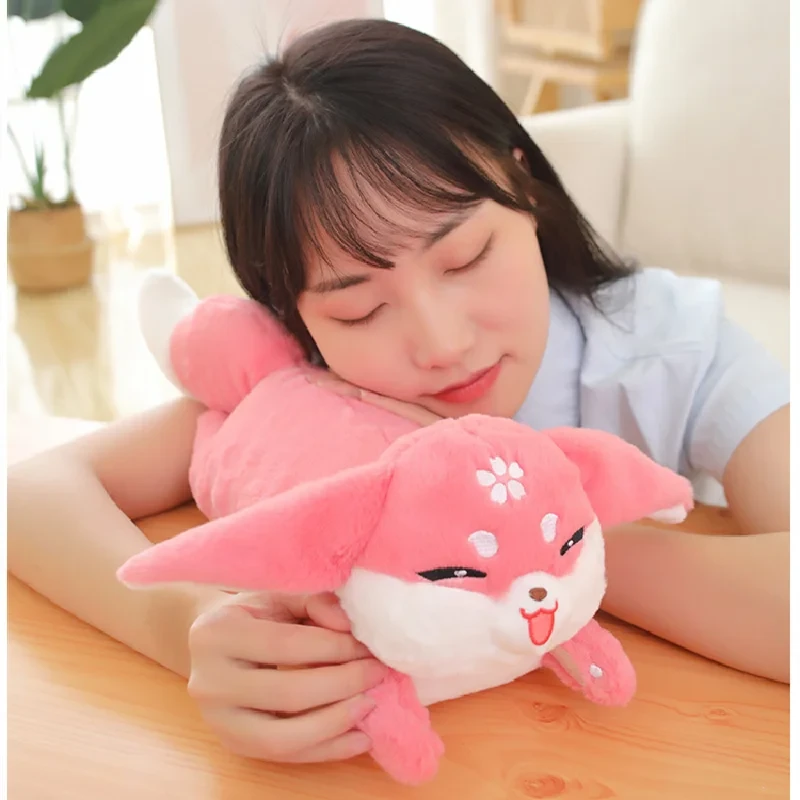 Kawaii Long Three Tail Fox Red Pink Orange Plushies main image 1