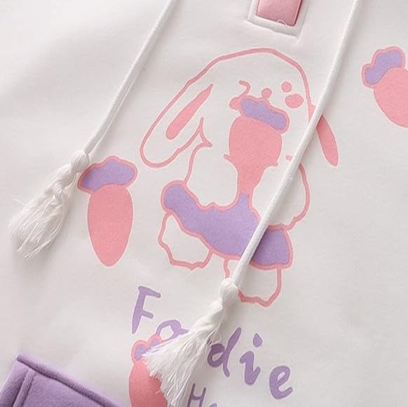 kawaiies-softtoys-plushies-kawaii-plush-Kawaii Pink Purple White Bunny Strawberry Three-tone Hoodie Hoodies