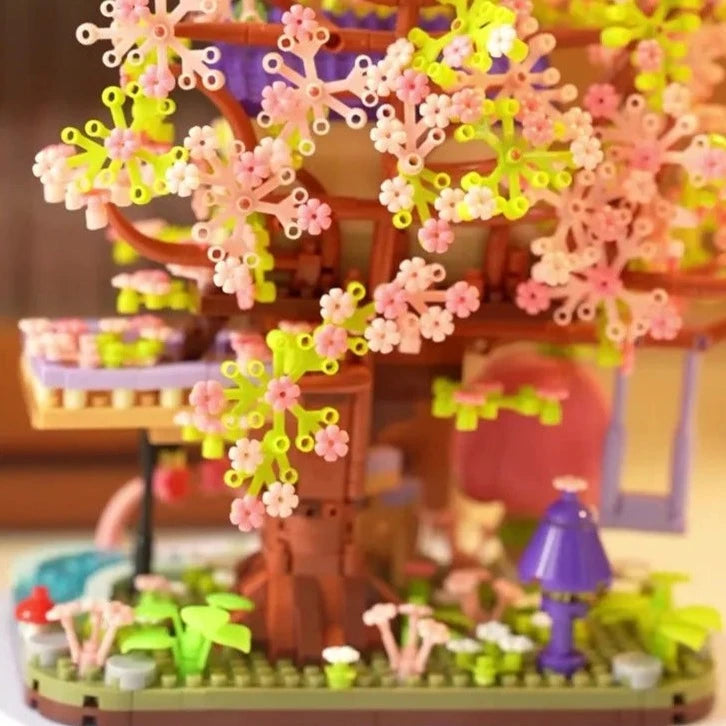 kawaiies-softtoys-plushies-kawaii-plush-Kawaii Sakura Cherry Blossom Purple Tree House Nano Building Set Build it