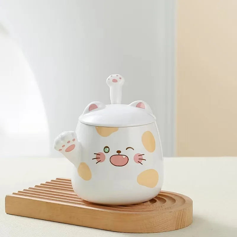 kawaiies-softtoys-plushies-kawaii-plush-Kawaii Spotted Fortune Cat Mugs Home Decor Cream