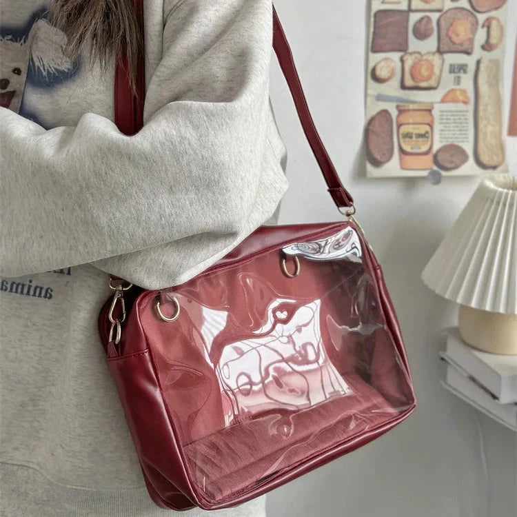kawaiies-softtoys-plushies-kawaii-plush-Kawaii Square Display Crossbody Bag Bags Wine Red