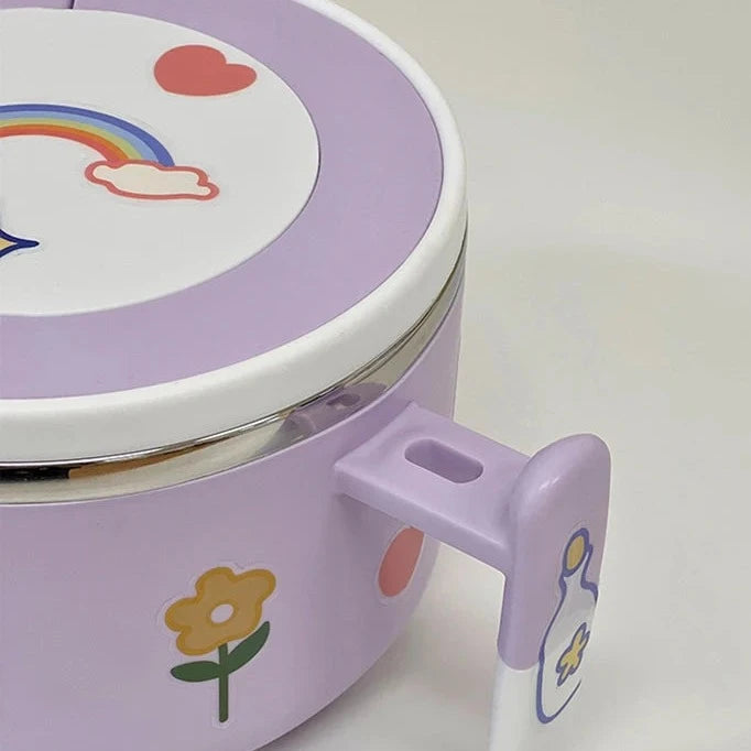kawaiies-softtoys-plushies-kawaii-plush-Kawaii Stainless Steel White Purple Ramen Bowl Home Decor