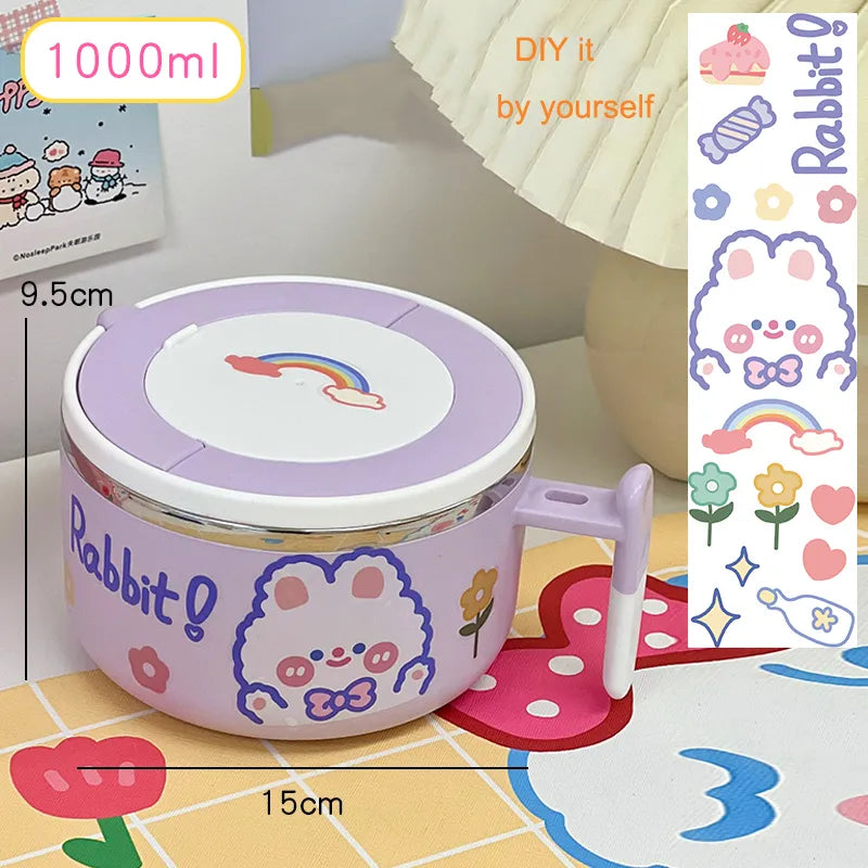 kawaiies-softtoys-plushies-kawaii-plush-Kawaii Stainless Steel White Purple Ramen Bowl Home Decor