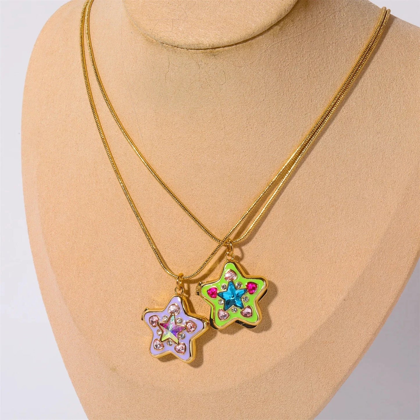 kawaiies-softtoys-plushies-kawaii-plush-Kawaii Star & Heart Gem Pendant Necklaces Jewelry