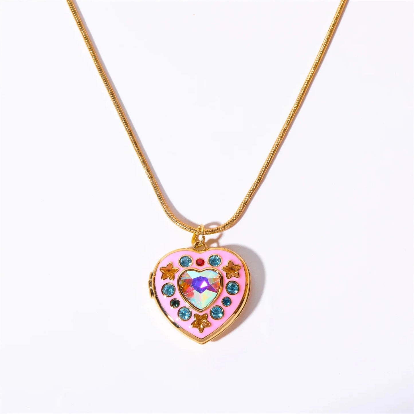 kawaiies-softtoys-plushies-kawaii-plush-Kawaii Star & Heart Gem Pendant Necklaces Jewelry Heart B