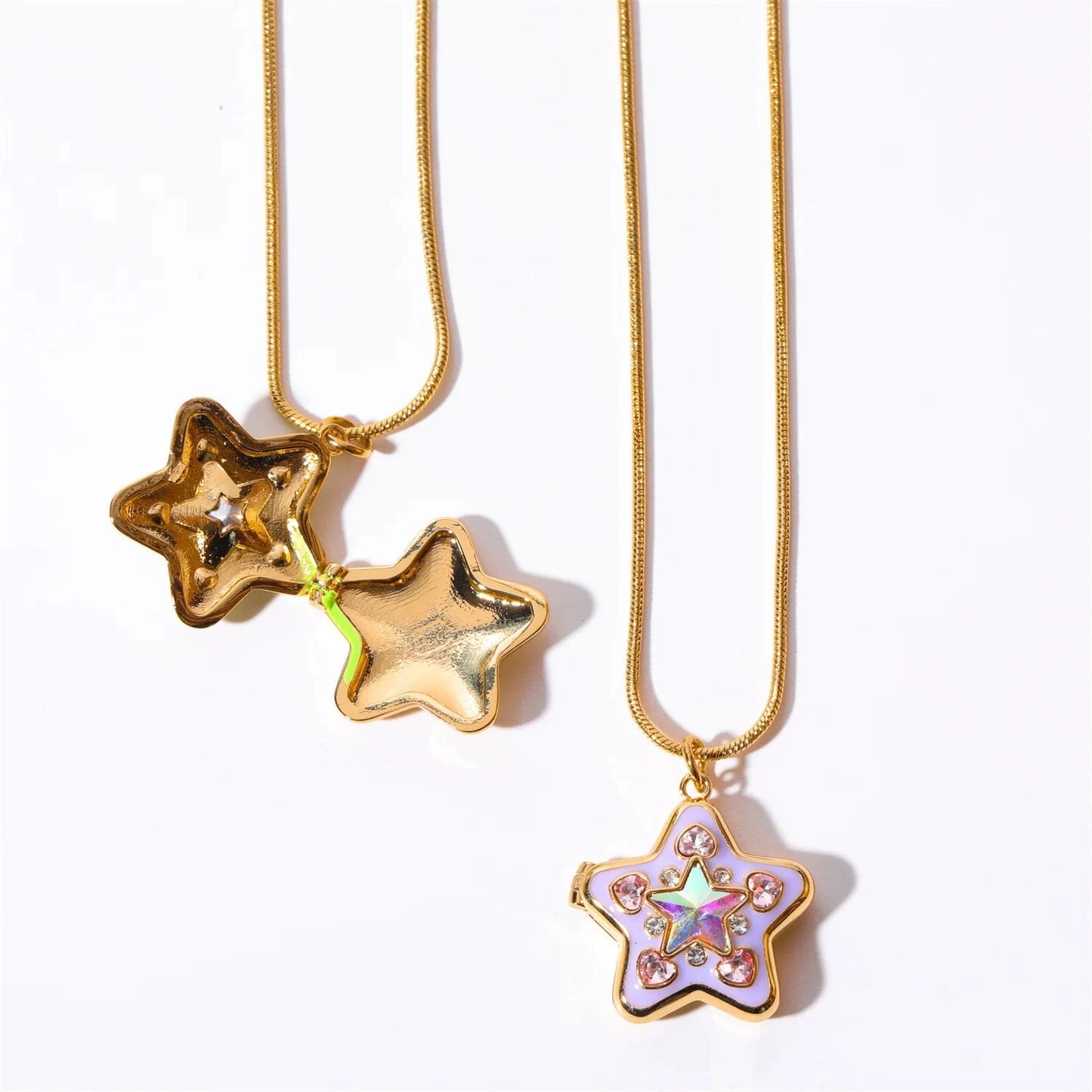 kawaiies-softtoys-plushies-kawaii-plush-Kawaii Star & Heart Gem Pendant Necklaces Jewelry Purple star