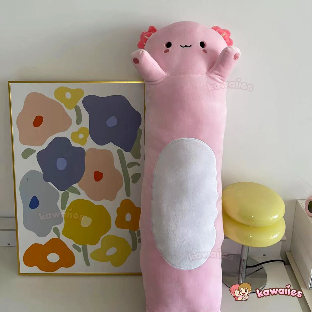 kawaiies-softtoys-plushies-kawaii-plush-Kawaiies® Long Snuggly Chai Red Panda Axolotl Capybara Plushies Soft toy Pink Axolotl