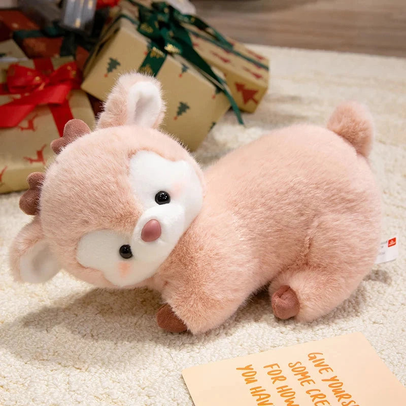 kawaiies-softtoys-plushies-kawaii-plush-Koko and Mimi the Kawaii Deer Plushies Soft toy Pink Laying 15cm