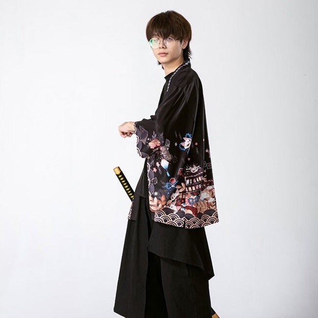 kawaiies-softtoys-plushies-kawaii-plush-Legendary Japanese Royal Samurai Print Kimono Kimono