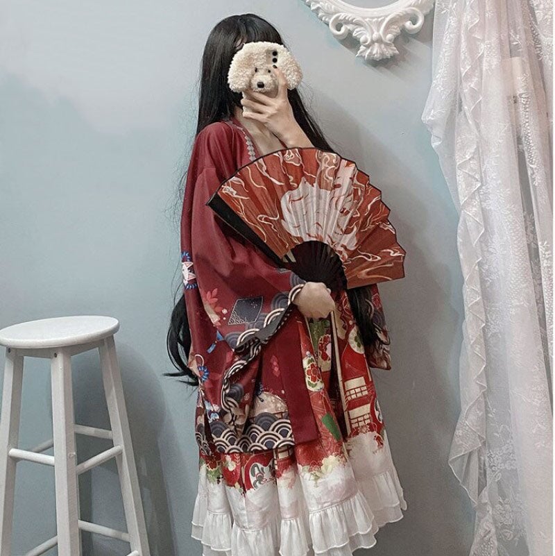 kawaiies-softtoys-plushies-kawaii-plush-Legendary Japanese Royal Samurai Print Kimono Kimono