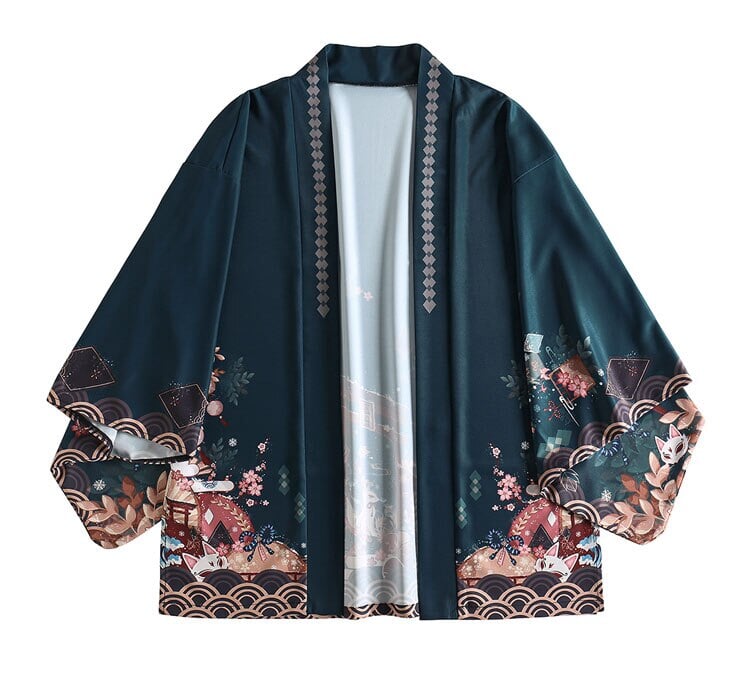 kawaiies-softtoys-plushies-kawaii-plush-Legendary Japanese Royal Samurai Print Kimono Kimono Jade