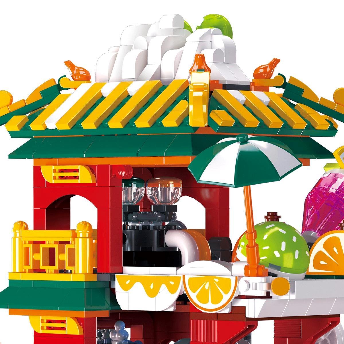 kawaiies-softtoys-plushies-kawaii-plush-Lion Dance Street Truck Food Stall Nano Building Set | NEW Build it