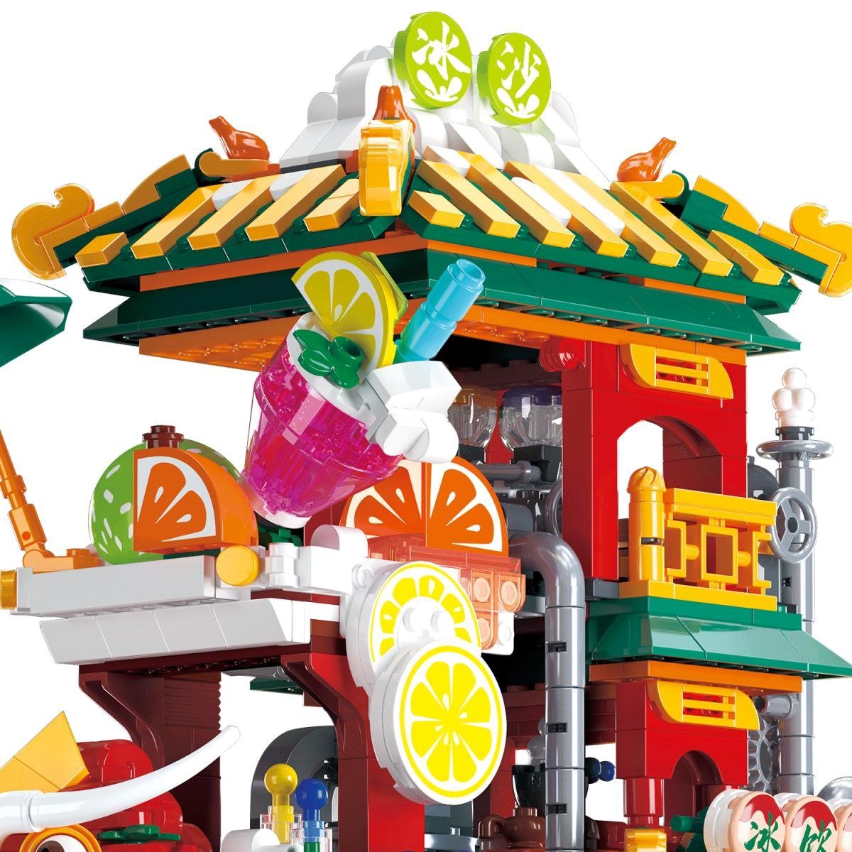 kawaiies-softtoys-plushies-kawaii-plush-Lion Dance Street Truck Food Stall Nano Building Set | NEW Build it