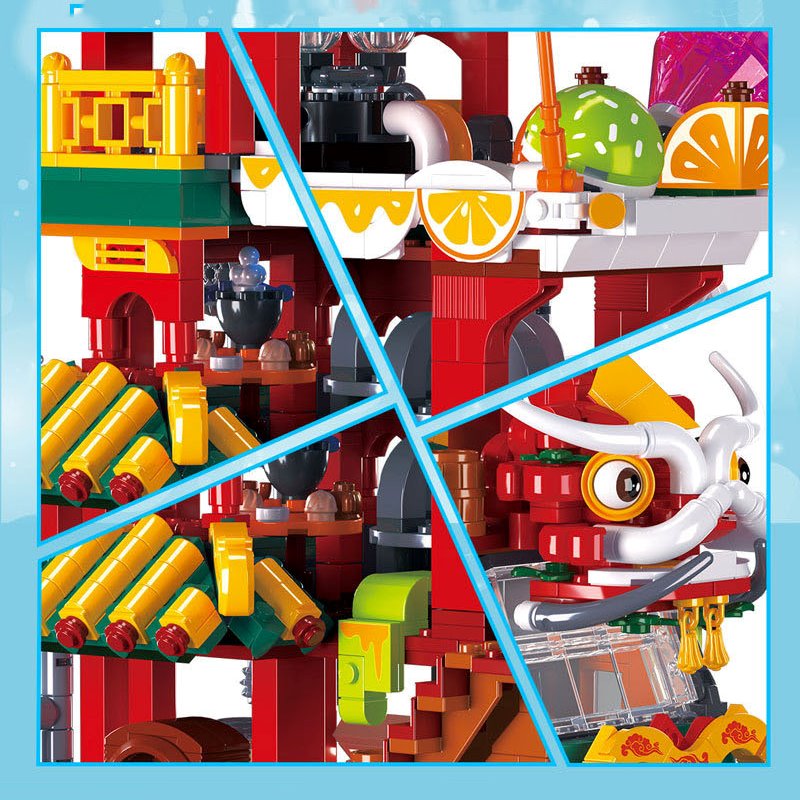 kawaiies-softtoys-plushies-kawaii-plush-Lion Dance Street Truck Food Stall Nano Building Set | NEW Build it