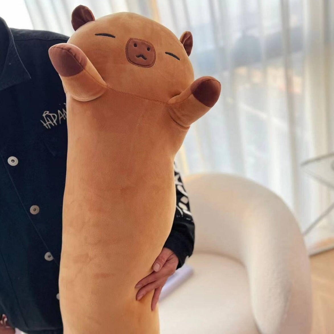 kawaiies-softtoys-plushies-kawaii-plush-Long Snuggle Buddies Plushie Collection Soft toy Capybara 35in / 90cm