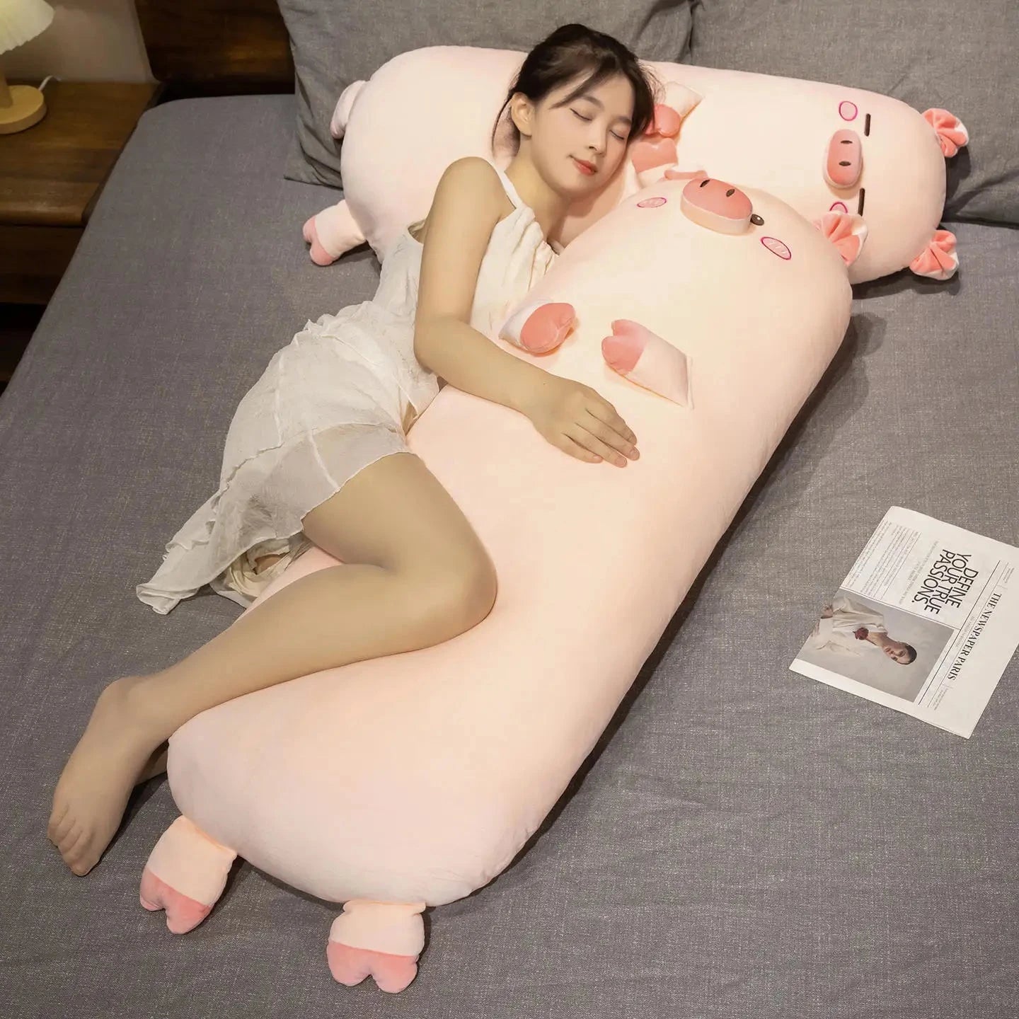kawaiies-softtoys-plushies-kawaii-plush-Long Snuggly Pig Plushies Soft toy 70cm