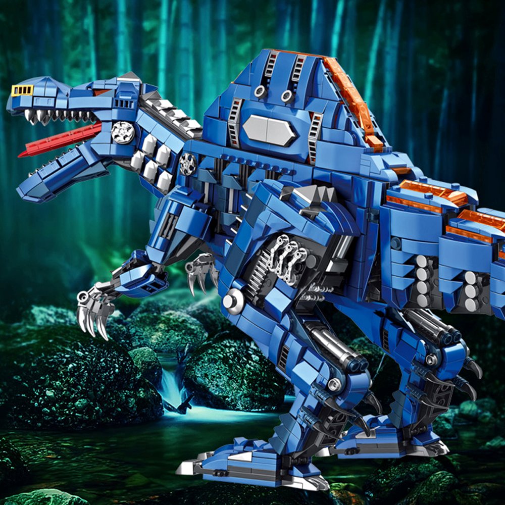 kawaiies-softtoys-plushies-kawaii-plush-Majestic Blue Spinosaurus Building Sets Build it Deep Blue (With Light)