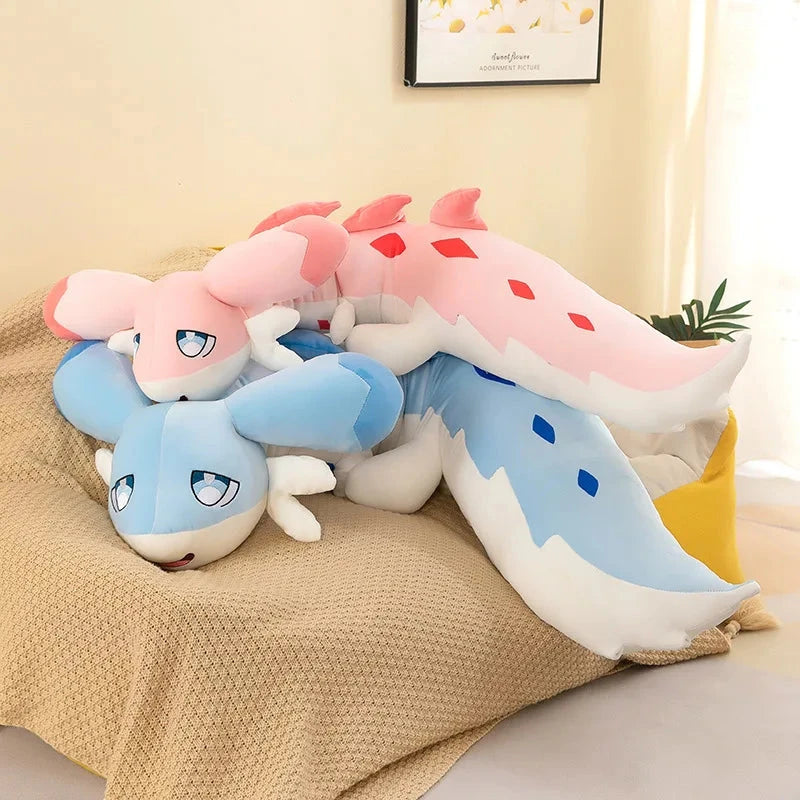 kawaiies-softtoys-plushies-kawaii-plush-Melody and Sofi the Long Hybrid Dragon Plushies Soft toy Blue (Sofi) 37in / 95cm