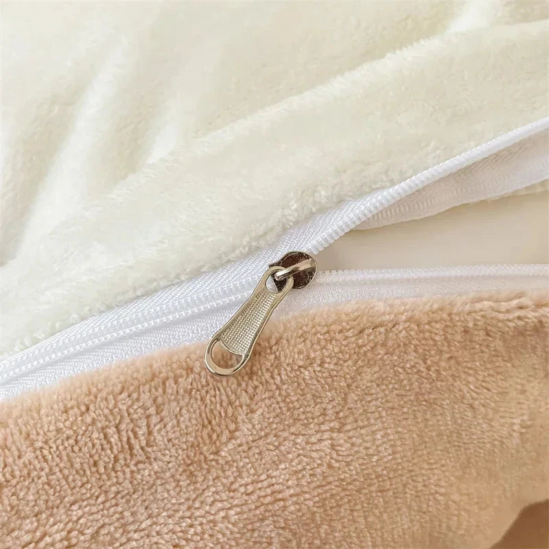 kawaiies-softtoys-plushies-kawaii-plush-Milky Blue Brown Velvet Fleece 350gsm Bedding Sets Home Decor