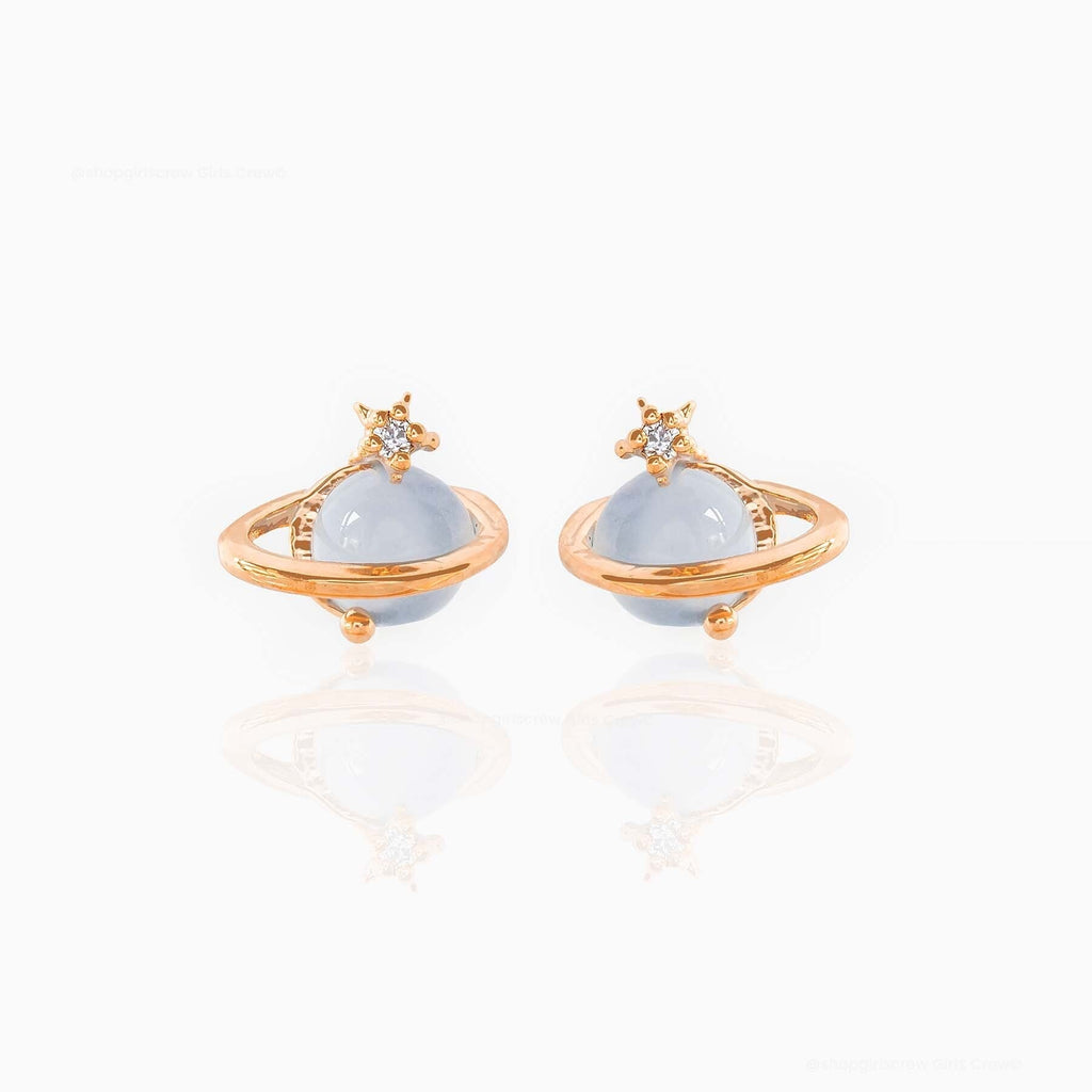 kawaiies-softtoys-plushies-kawaii-plush-Mini Neptune Shooting Star Gold-Plated Stud Earring Earrings Rose gold 