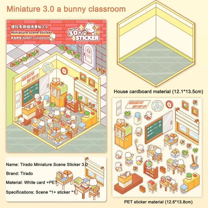 kawaiies-softtoys-plushies-kawaii-plush-Miniature Kawaii Bunny 3D Sticker Scene Accessories E