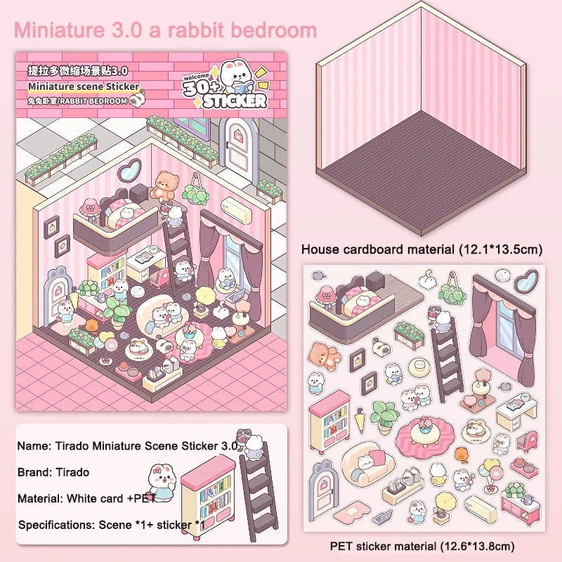 kawaiies-softtoys-plushies-kawaii-plush-Miniature Kawaii Bunny 3D Sticker Scene Accessories G