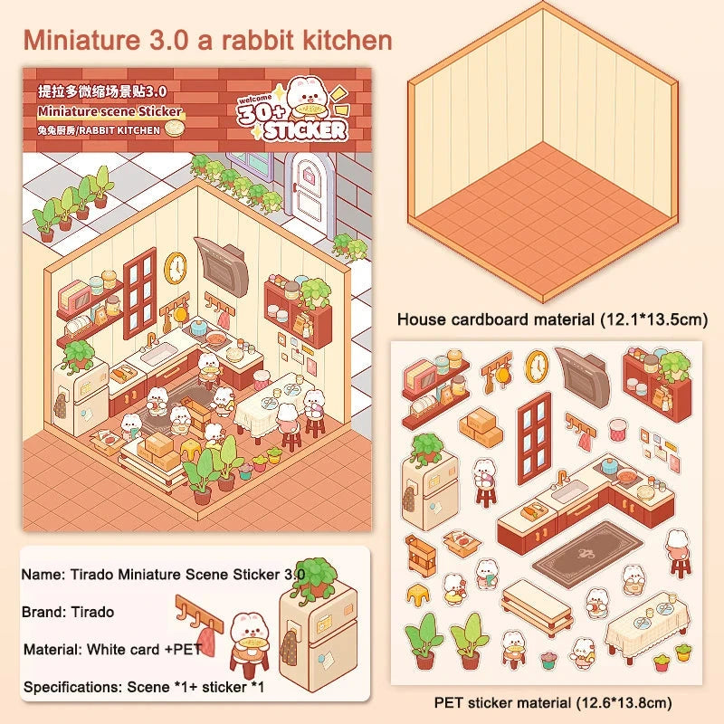 kawaiies-softtoys-plushies-kawaii-plush-Miniature Kawaii Bunny 3D Sticker Scene Accessories H